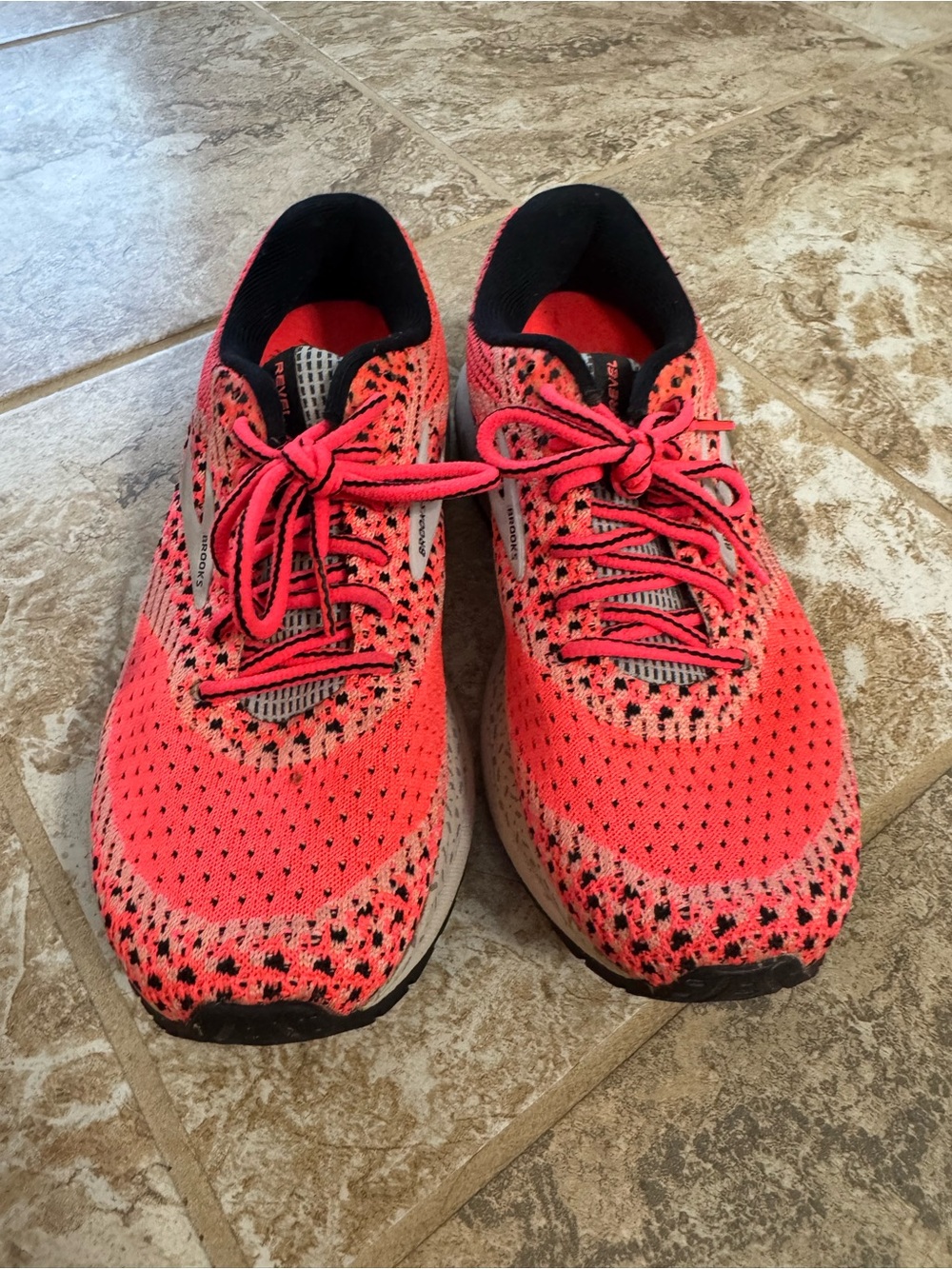 Brooks Neon Coral Knit Running Shoes